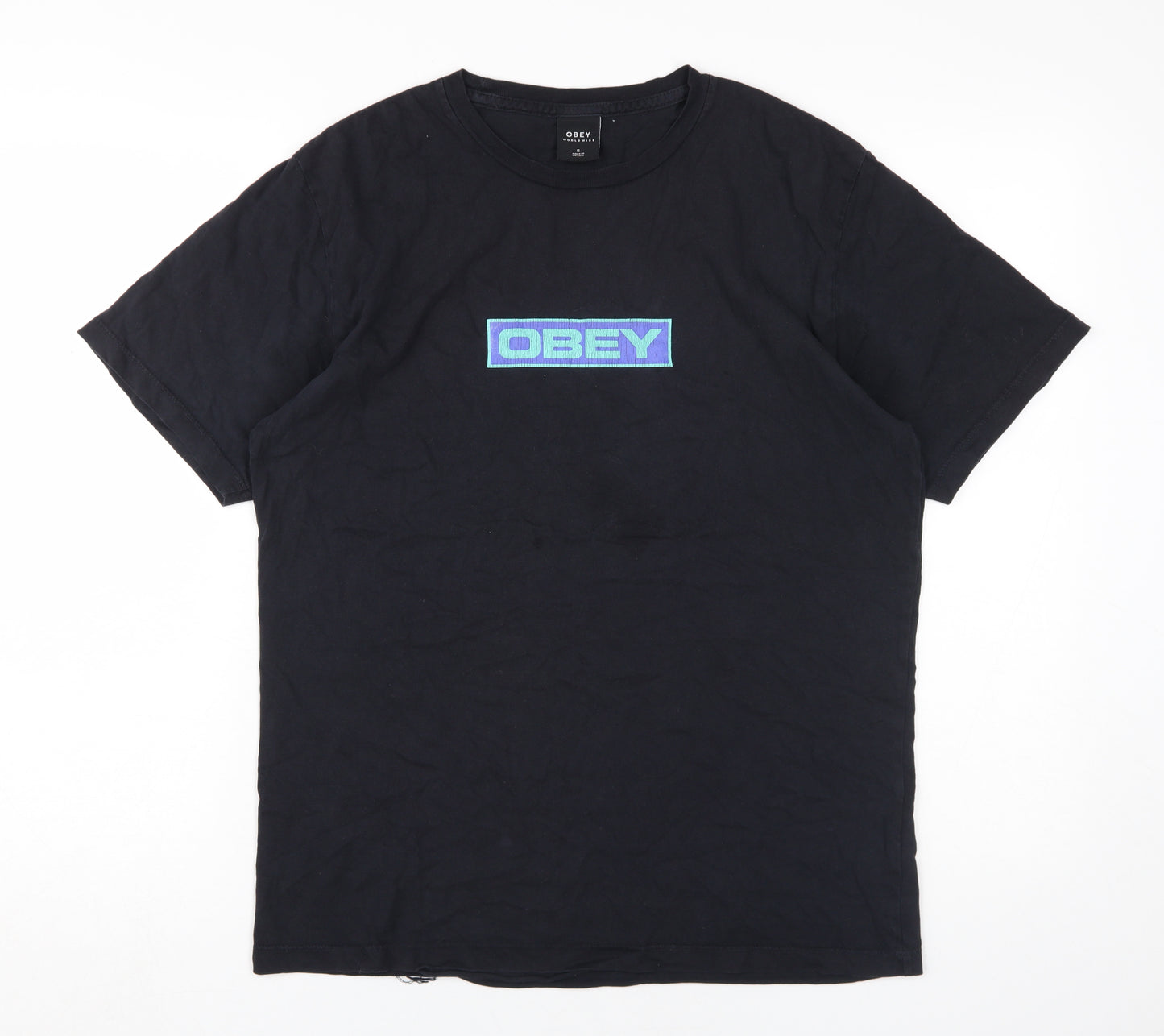 Obey Black Unisex Crew Neck T-Shirt - Size S
