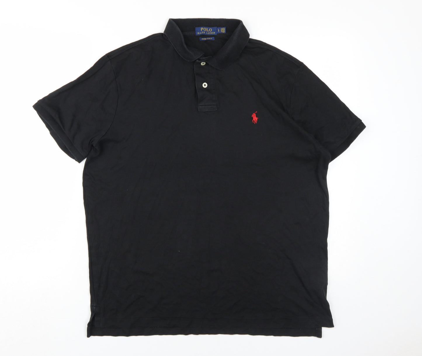 Ralph Lauren Men's Black Slim Fit Polo, Size L