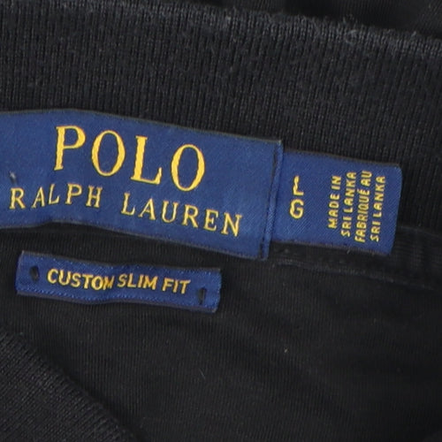 Ralph Lauren Men's Black Slim Fit Polo, Size L