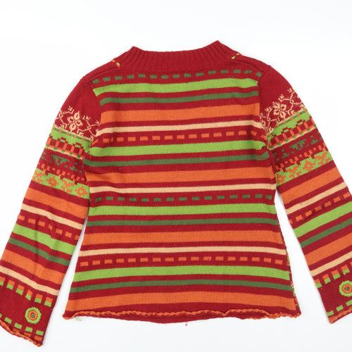 Joe Browns Women's Red Fair Isle Knit Jumper Size 12