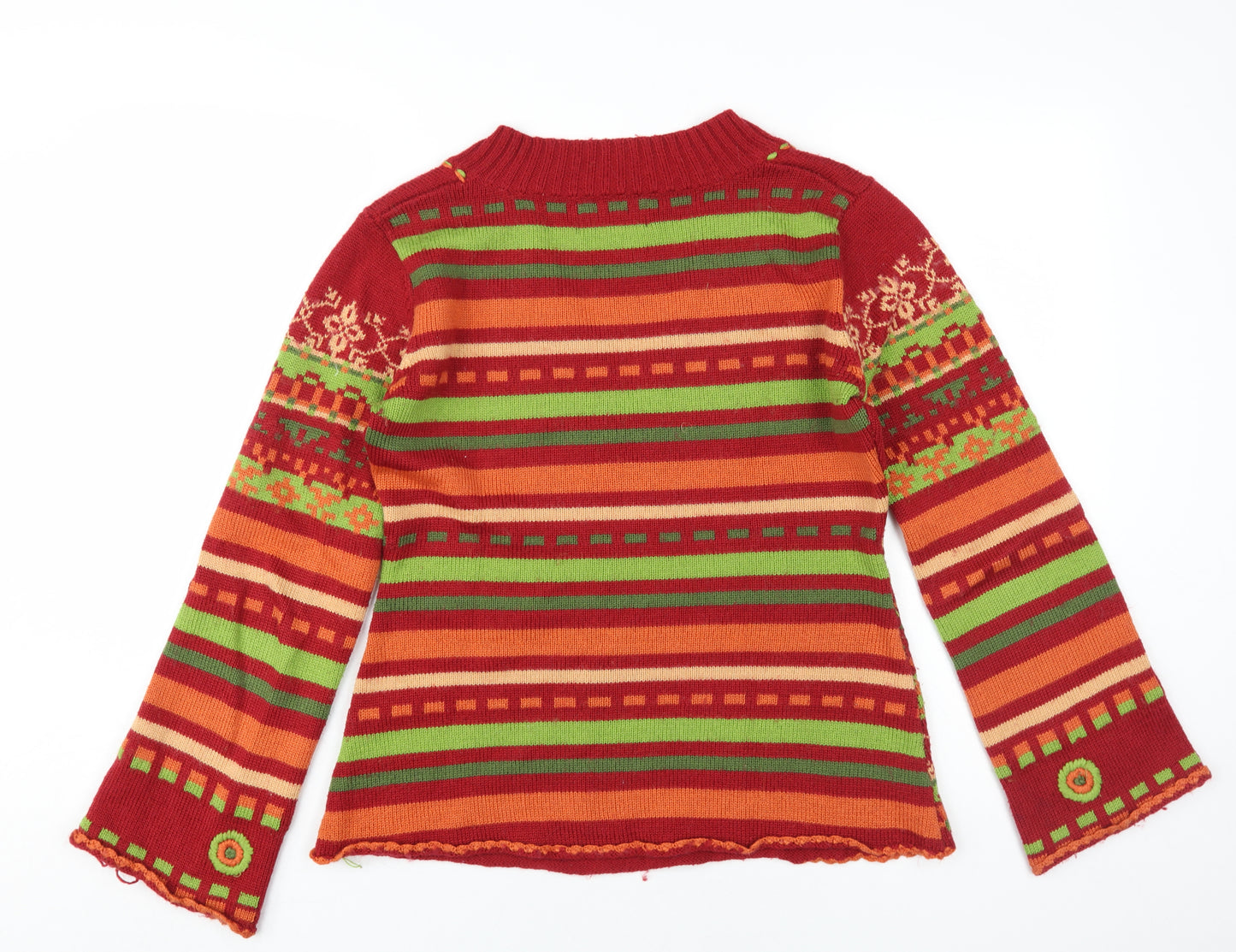 Joe Browns Women's Red Fair Isle Knit Jumper Size 12