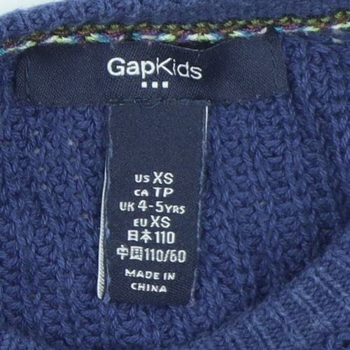 GapKids Boys Blue Chunky-Knit Pullover Jumper 4-5 Years