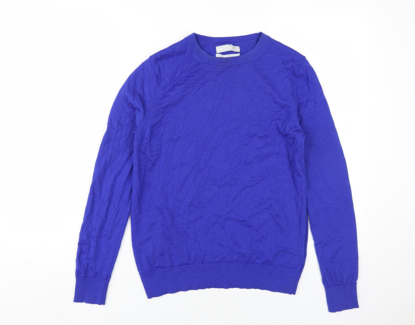 Marks and Spencer Women's Blue Merino Wool Pullover Jumper - Size 12