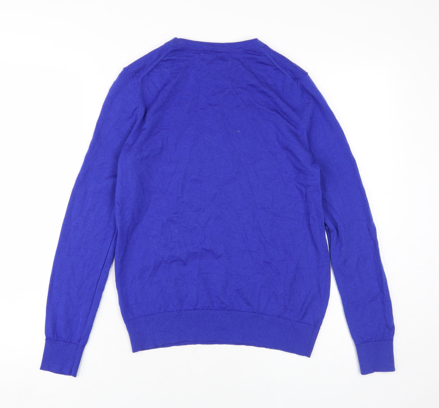 Marks and Spencer Women's Blue Merino Wool Pullover Jumper - Size 12