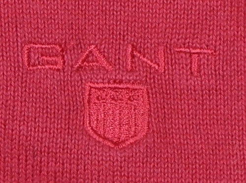 GANT Men's Red XL V-Neck Pullover Cotton Jumper