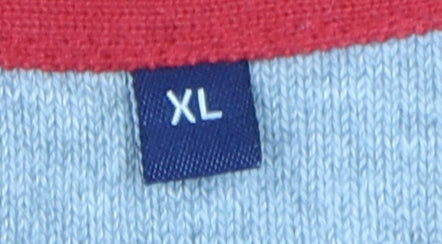 GANT Men's Red XL V-Neck Pullover Cotton Jumper