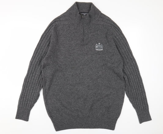 Glenmuir Men's Grey Wool Pullover Jumper L