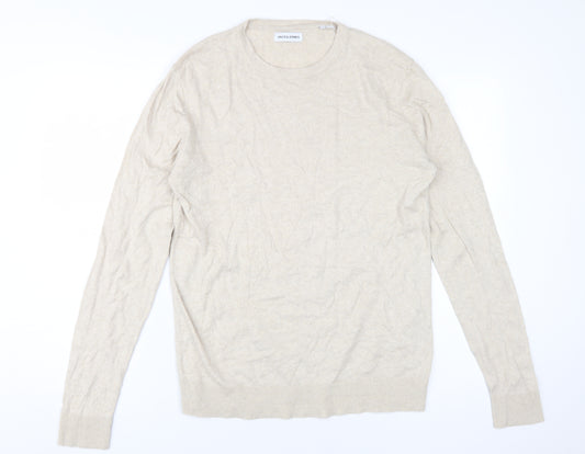 Jack & Jones Beige Knit Pullover Jumper Medium