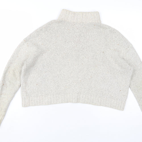 American Eagle Women Ivory High Neck Jumper M