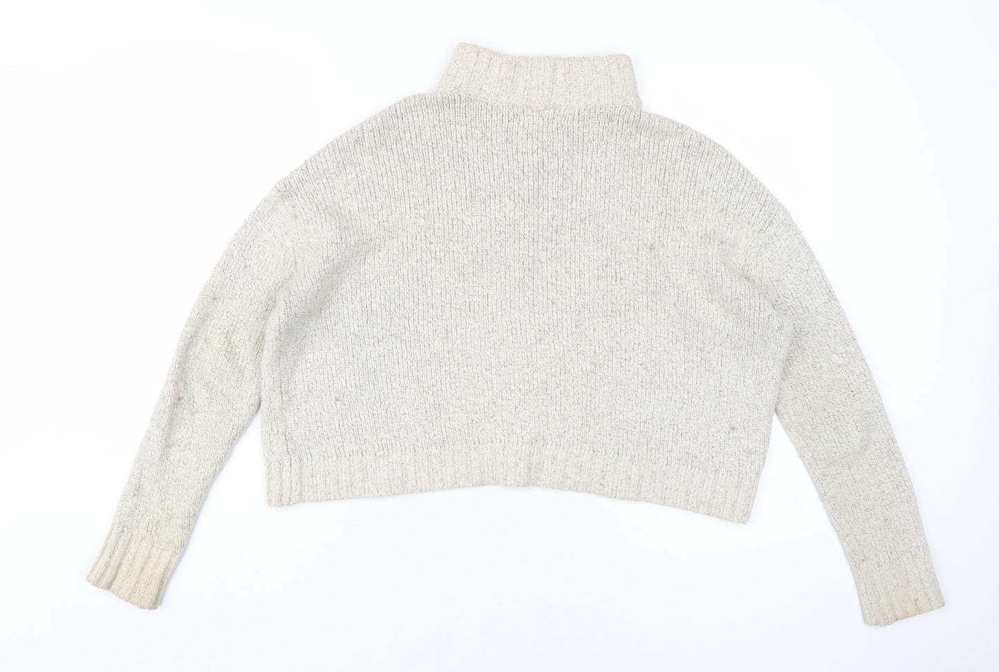 American Eagle Women Ivory High Neck Jumper M