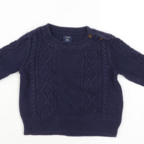 Gap Unisex Baby Blue Cotton Pullover Jumper 6-12 Months