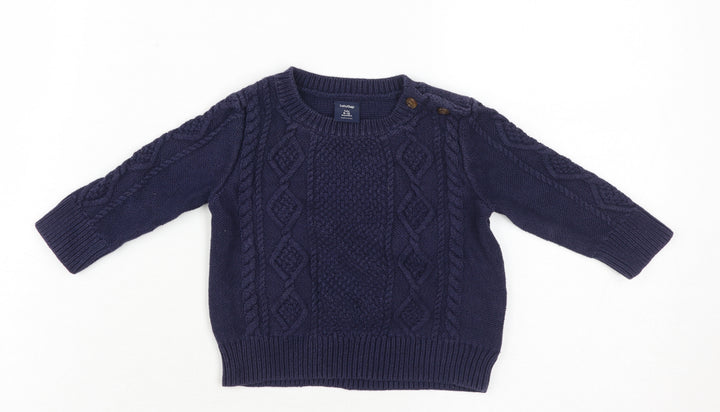 Gap Unisex Baby Blue Cotton Pullover Jumper 6-12 Months