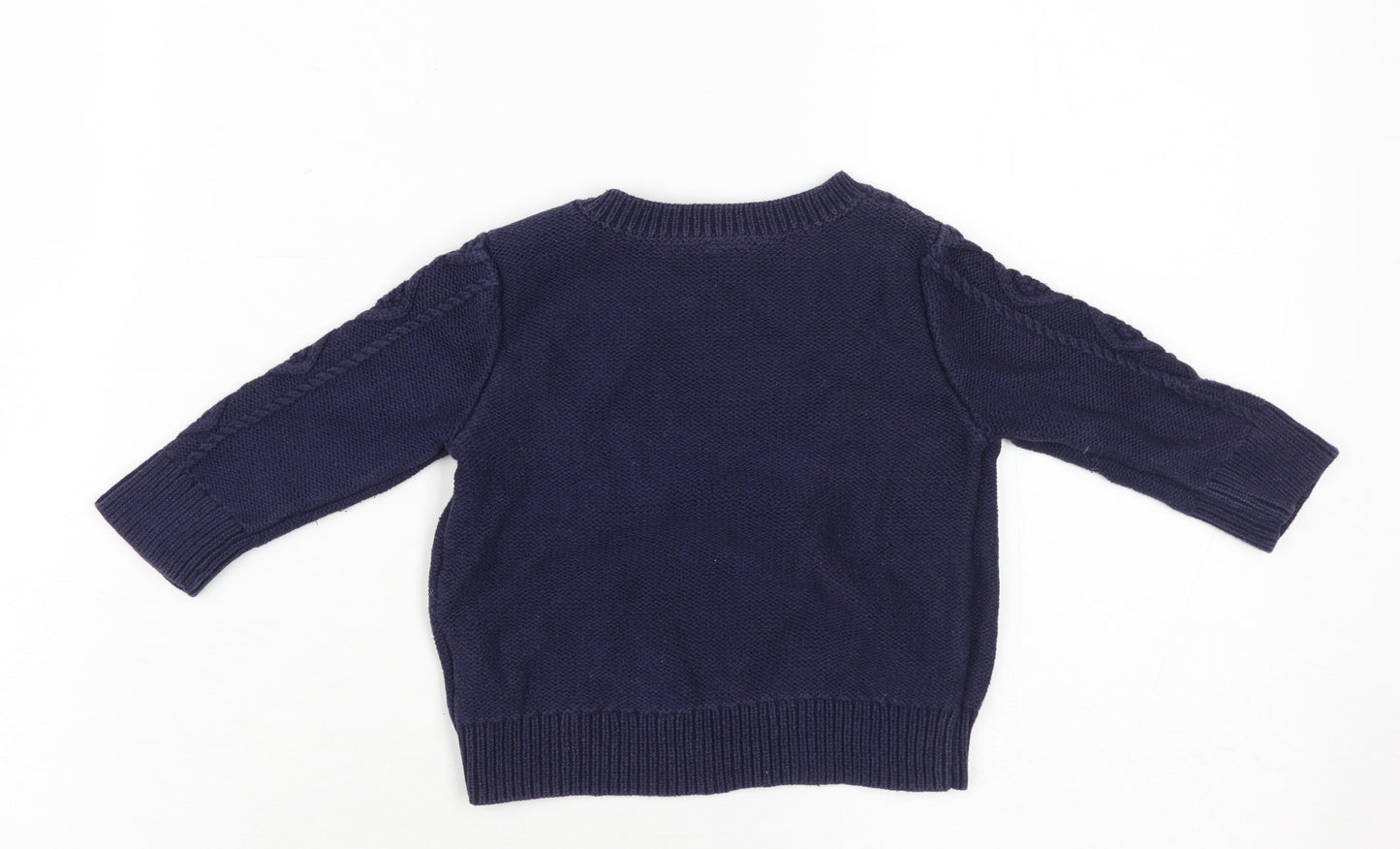 Gap Unisex Baby Blue Cotton Pullover Jumper 6-12 Months