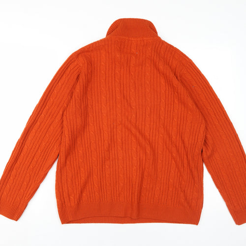 Isle Women's Orange Collared Knit Jumper M