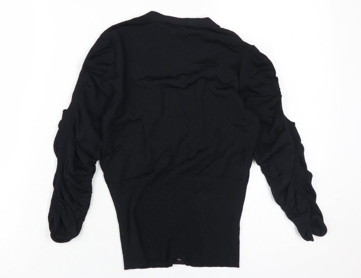 Karen Millen Women's Black Button-Up V-Neck Top