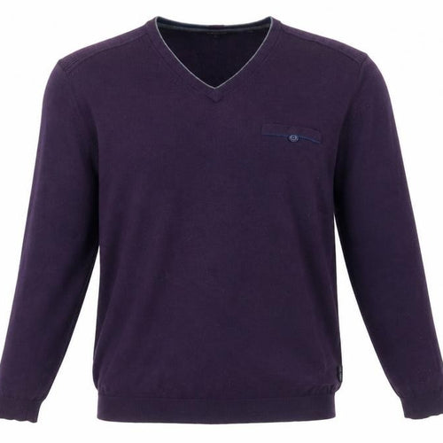 Ted Baker Men's Purple Wool Cashmere V-Neck Jumper Size 10