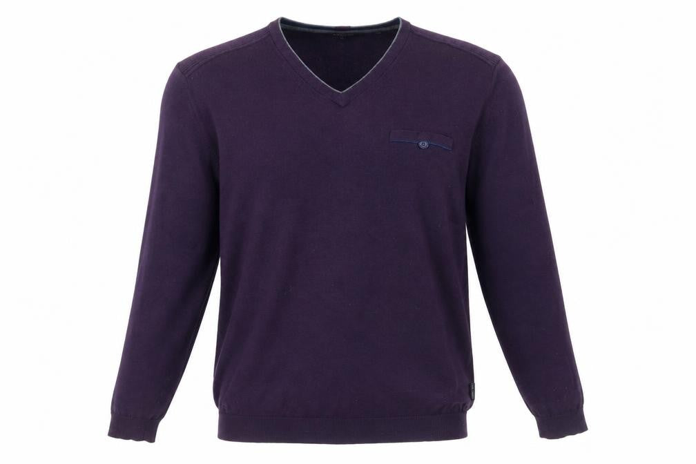 Ted Baker Men's Purple Wool Cashmere V-Neck Jumper Size 10