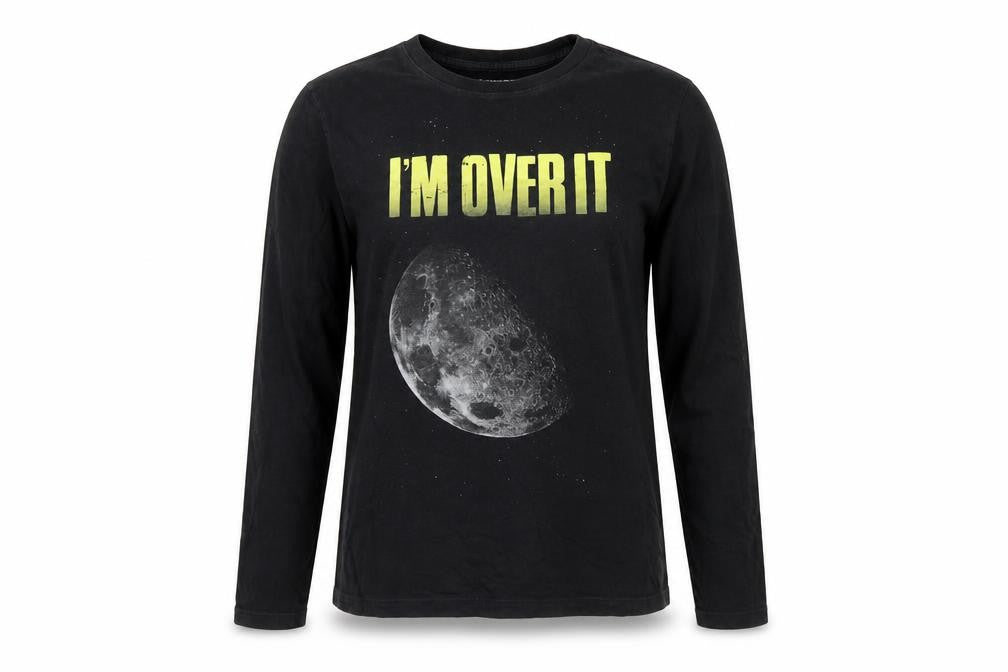 Front view of Lands' End Black unisex long sleeve t-shirt l