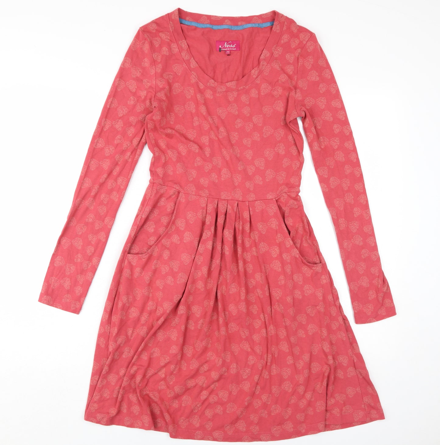 Ness Women's Pink Long Sleeve A-Line Dress - Size 8