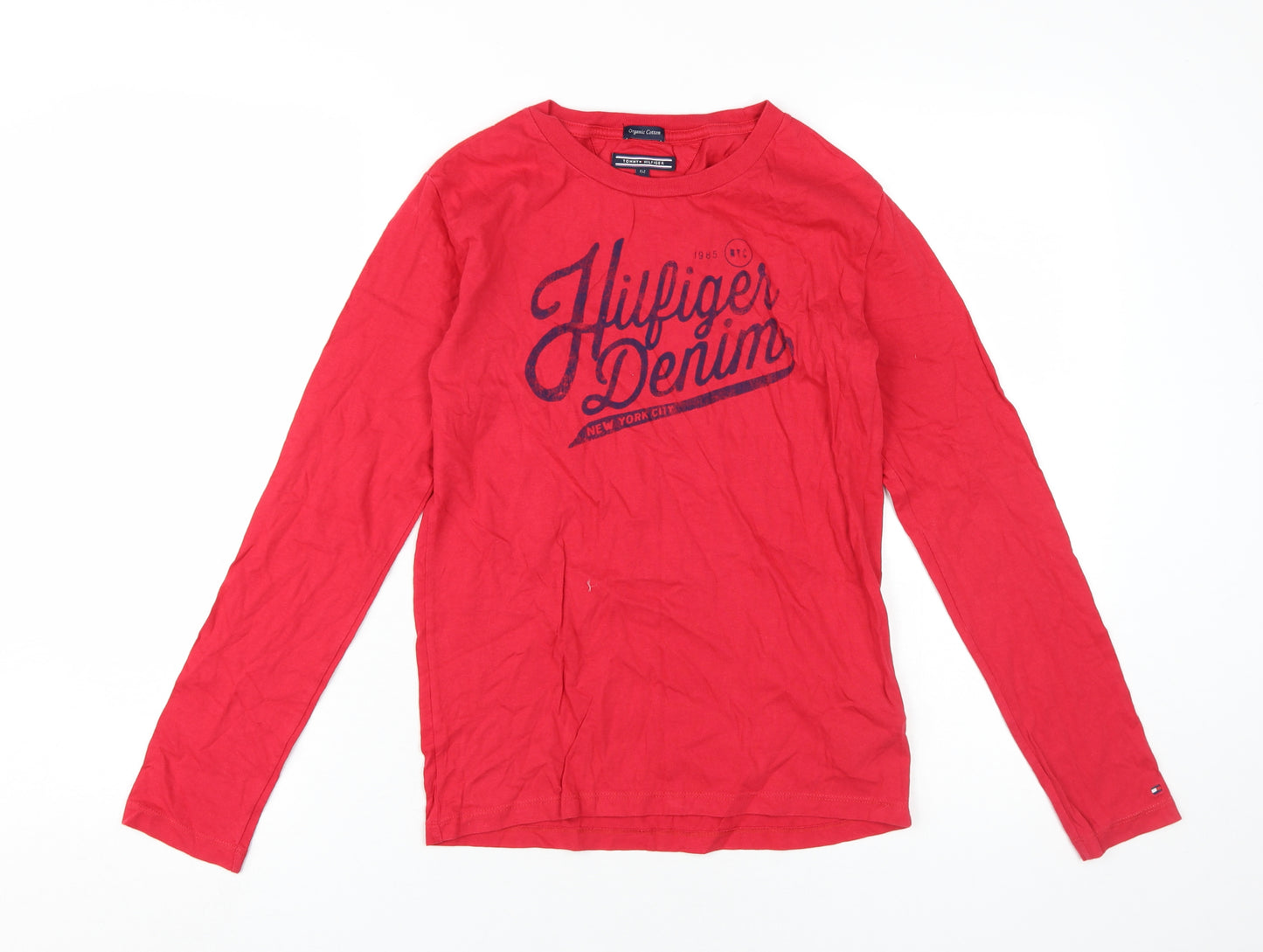 Tommy Hilfiger Boys Red Long Sleeve T-Shirt, Regular Fit