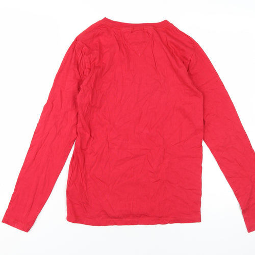 Tommy Hilfiger Boys Red Long Sleeve T-Shirt, Regular Fit