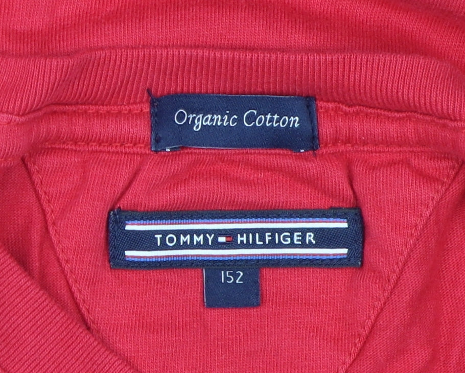 Tommy Hilfiger Boys Red Long Sleeve T-Shirt, Regular Fit