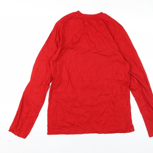 Disney Men Red XS Christmas Crew T-Shirt