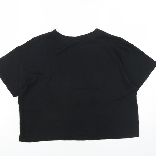 Victoria Sport Women's Black Cropped T-Shirt, Size S