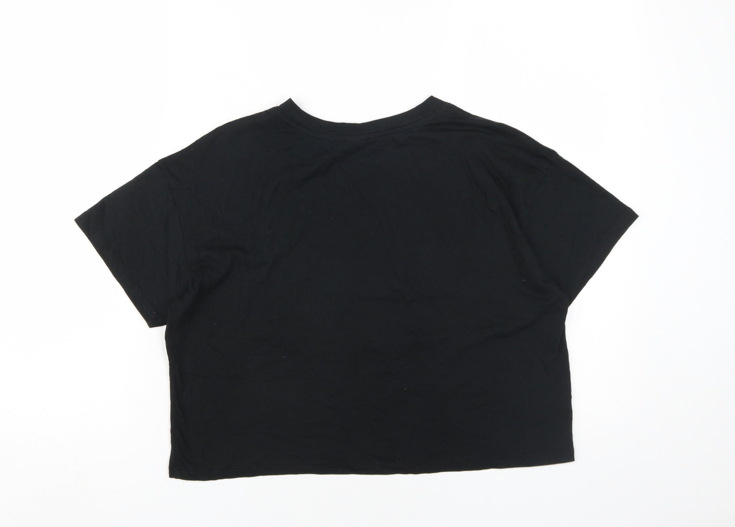 Victoria Sport Women's Black Cropped T-Shirt, Size S