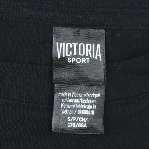 Victoria Sport Women's Black Cropped T-Shirt, Size S