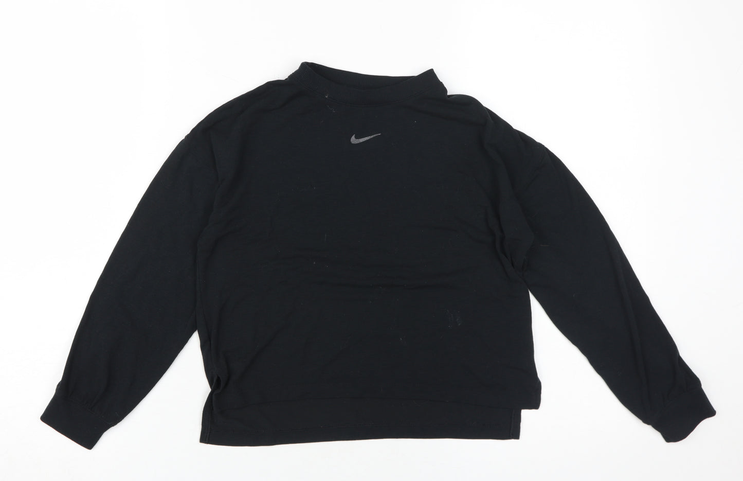 Nike Unisex Kids Black Long Sleeve Pullover Top S