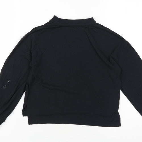 Nike Unisex Kids Black Long Sleeve Pullover Top S