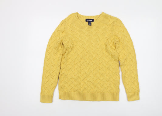 Lands' End Women's Yellow Cable-Knit Jumper XS