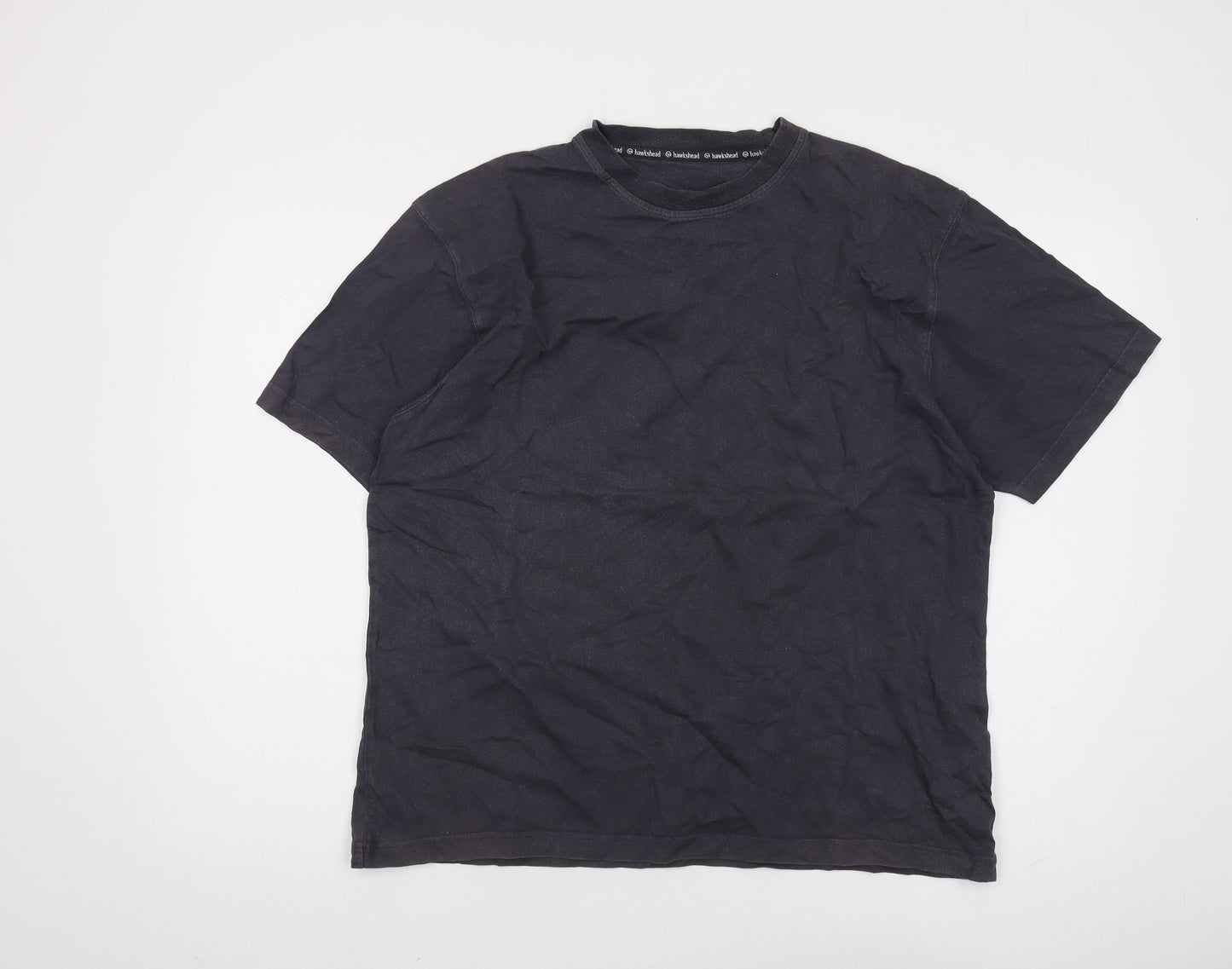 Hawkshead Men's Blue Crew Neck Cotton T-Shirt Size M