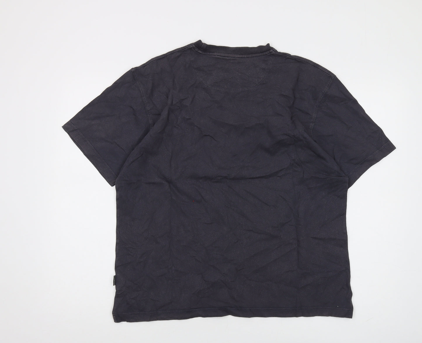 Hawkshead Men's Blue Crew Neck Cotton T-Shirt Size M