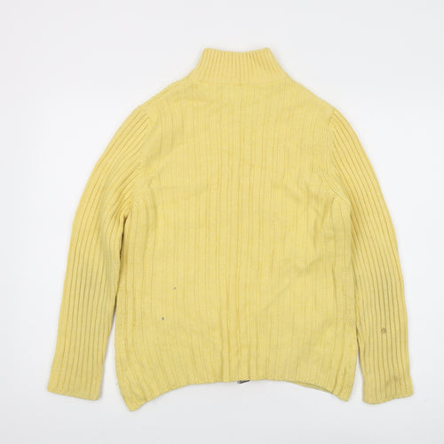 Olsen Women's Yellow Full Zip Jumper, Size 14