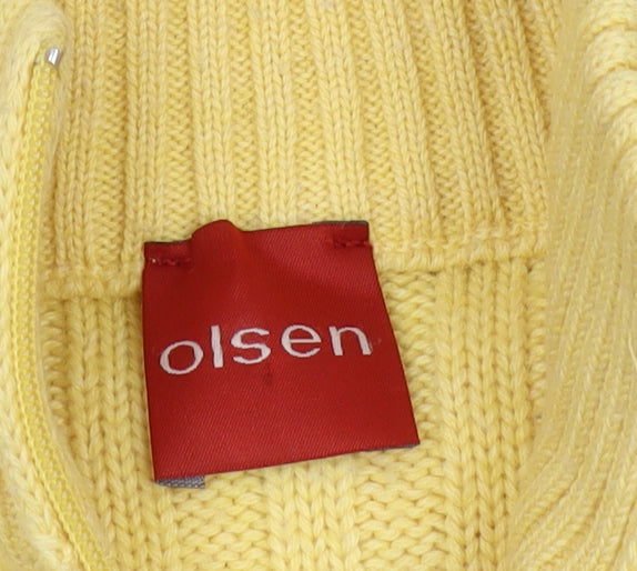 Olsen Women's Yellow Full Zip Jumper, Size 14