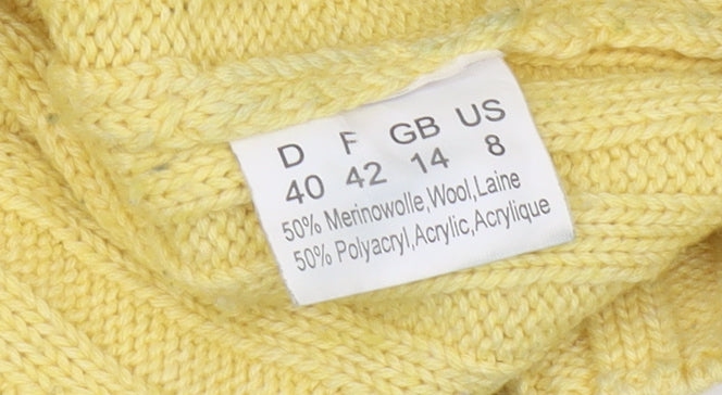 Olsen Women's Yellow Full Zip Jumper, Size 14