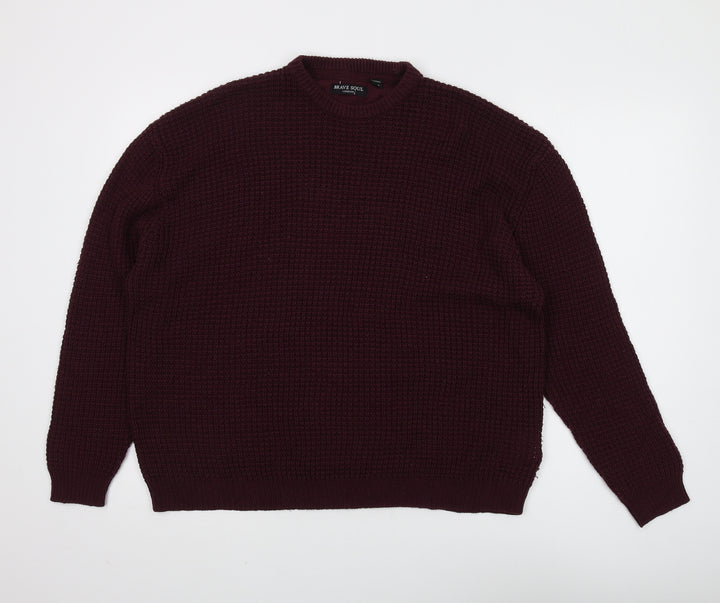 Brave Soul Women's Red Pullover Jumper Size 12