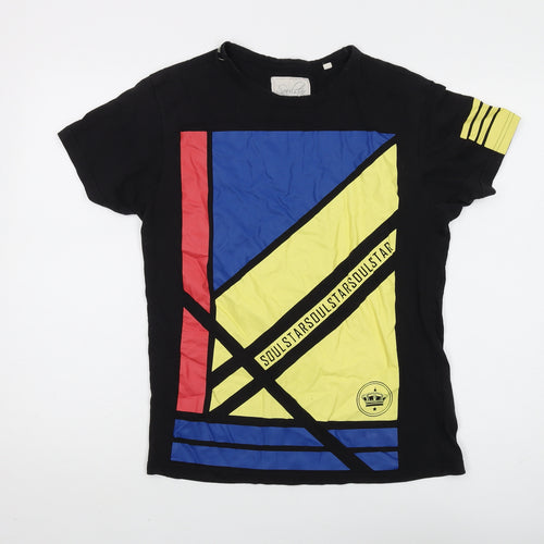 Soulstar Men's Black Graphic Print T-Shirt Size S
