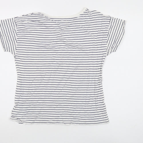 Fred Perry Women's White Striped T-Shirt Size 12