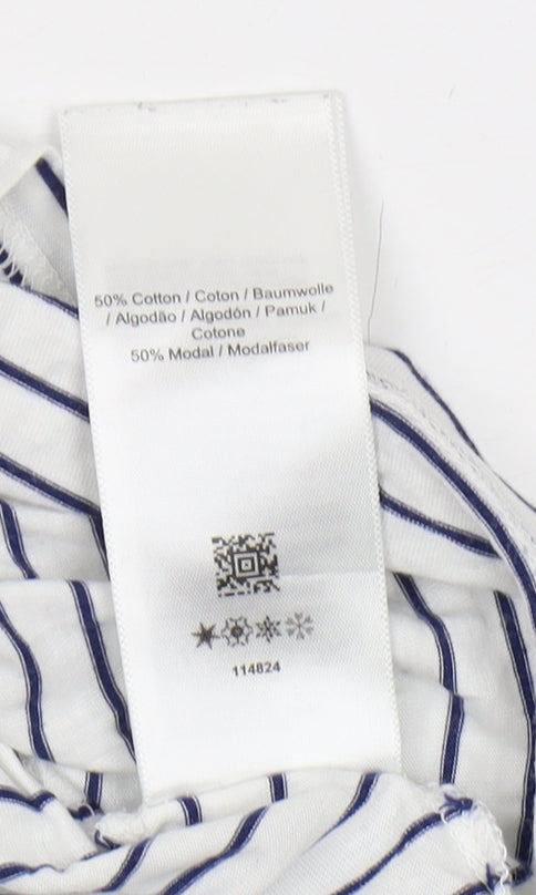 Fred Perry Women's White Striped T-Shirt Size 12
