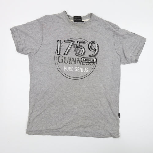 Guinness Grey Graphic Print Men's T-Shirt L