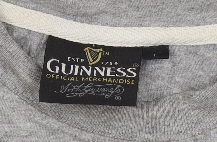 Guinness Grey Graphic Print Men's T-Shirt L