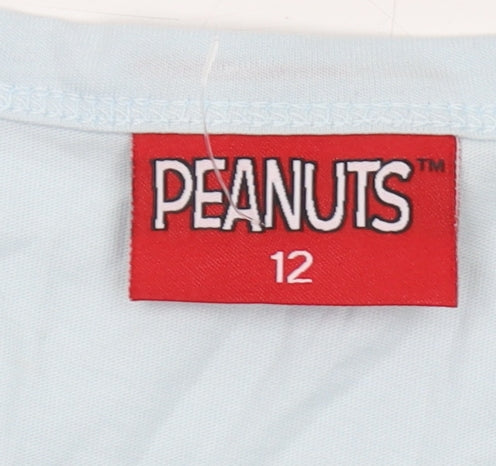 Peanuts Blue Crew Neck T-Shirt - Size 12