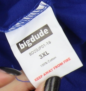 Bigdude Men's Blue 3XL Cotton Polo Shirt