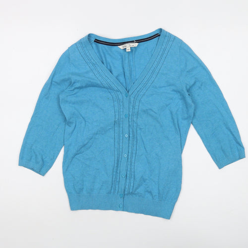 Fat Face Women's Blue Cardigan Size 10 V-Neck