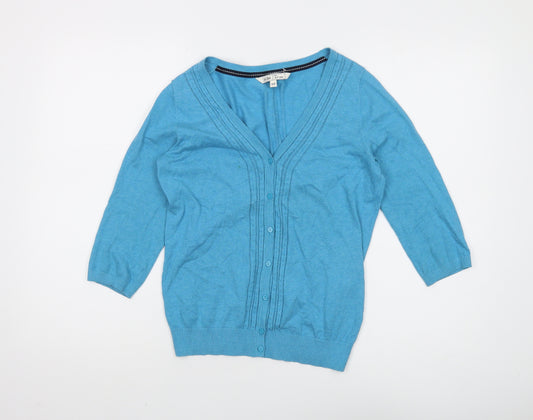 Fat Face Women's Blue Cardigan Size 10 V-Neck