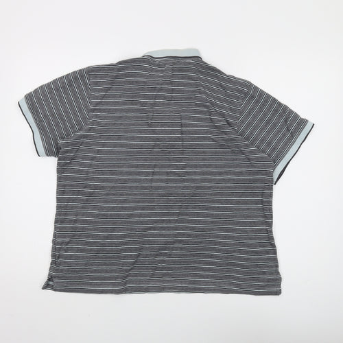 Lyle & Scott Men's Grey Striped Polo Shirt L