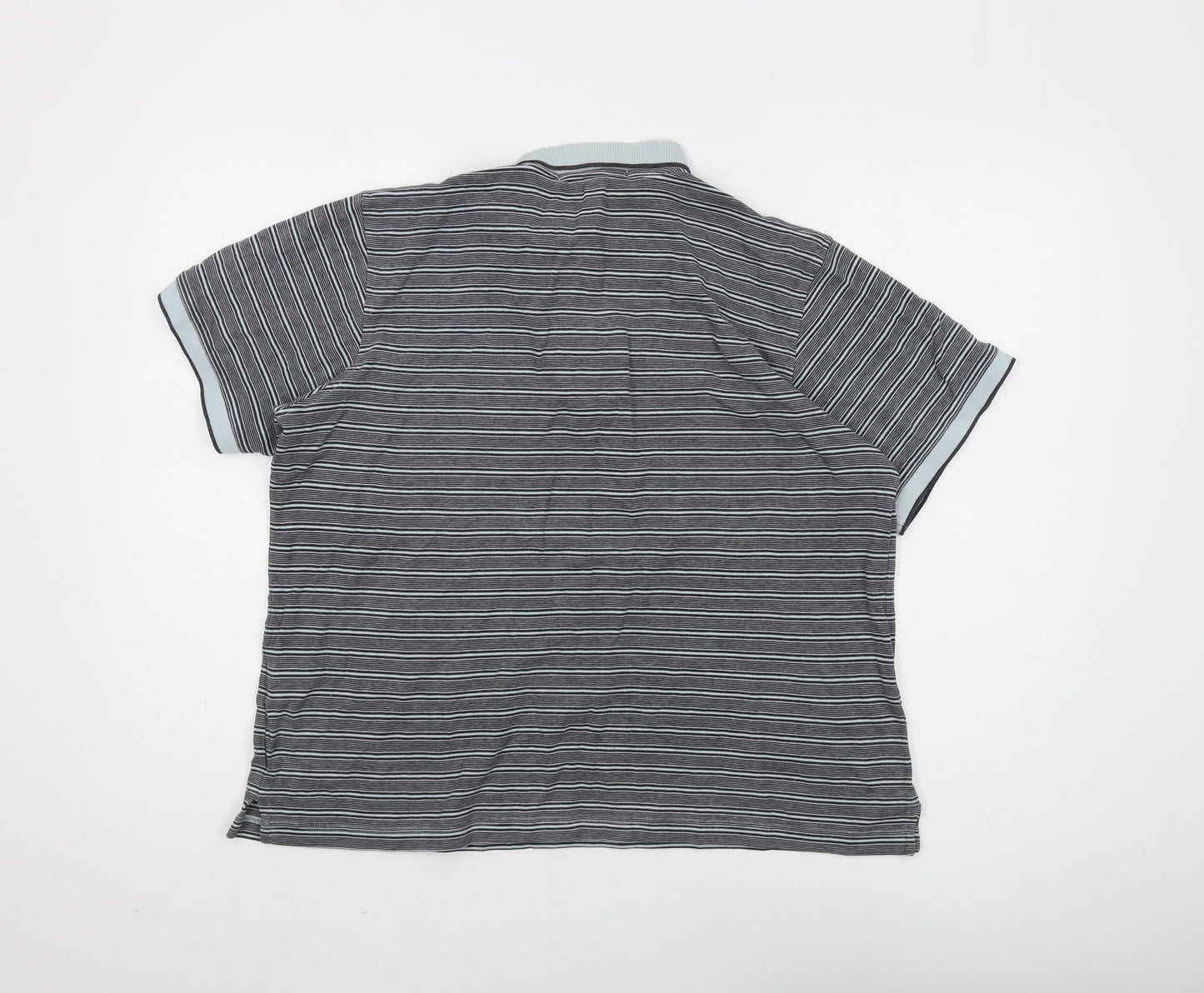 Lyle & Scott Men's Grey Striped Polo Shirt L